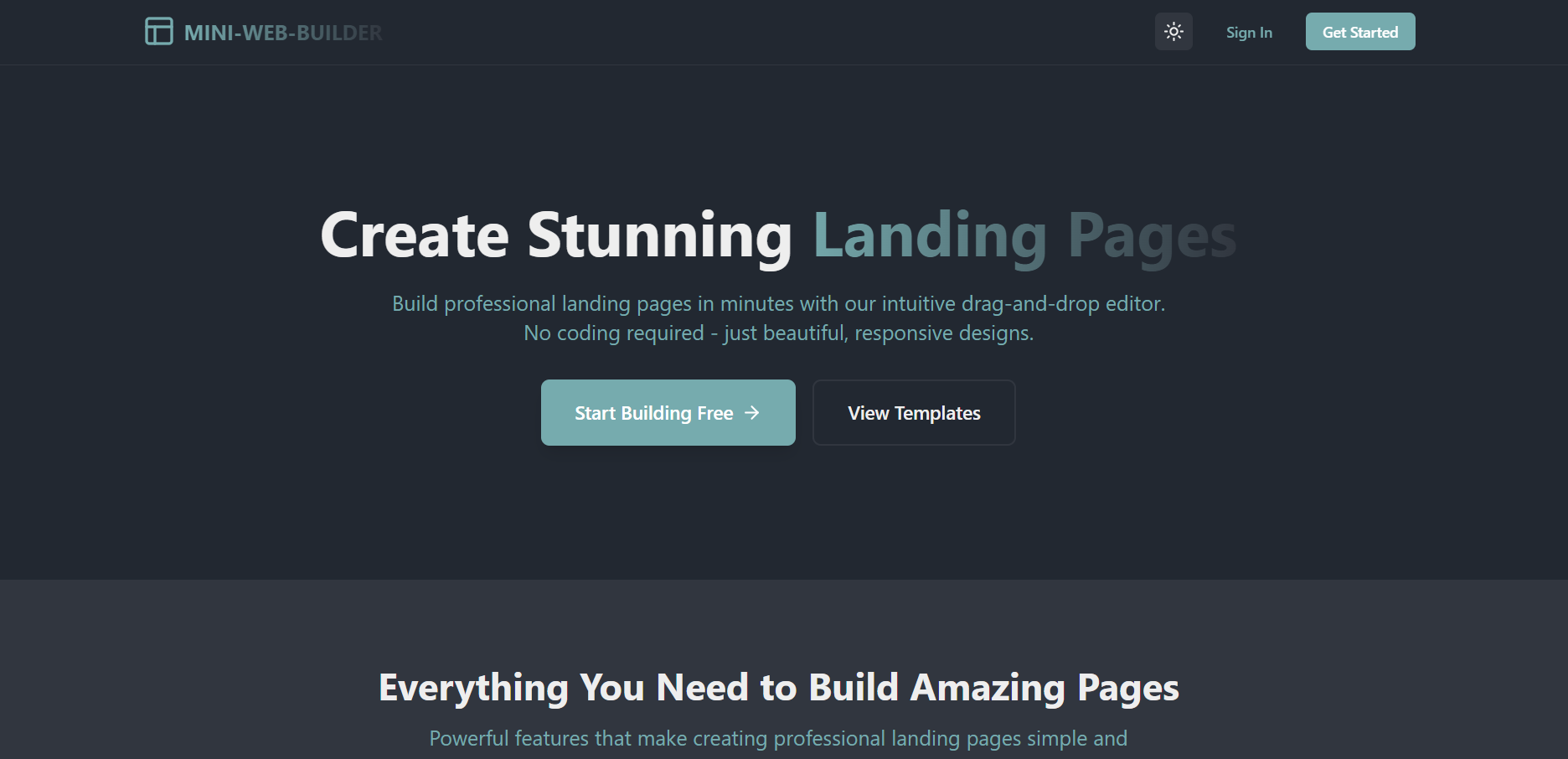 Mini Website Builder Preview